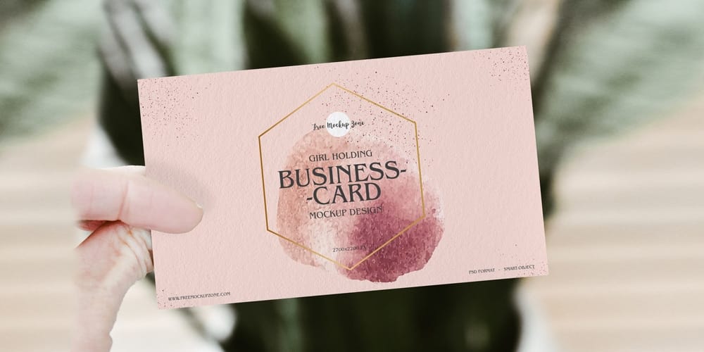 Free Girl Holding Business Card