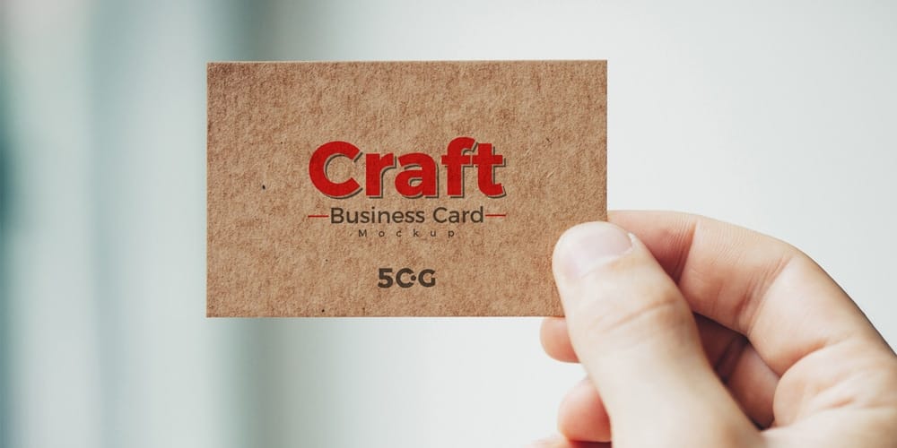 Free Man Holding Craft Business Card