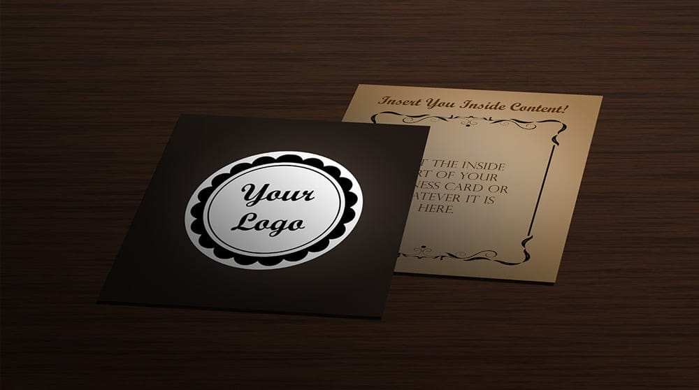 Free Square Business Card Mockups