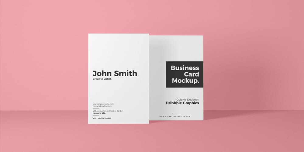 Free Vertical Front View Business Card