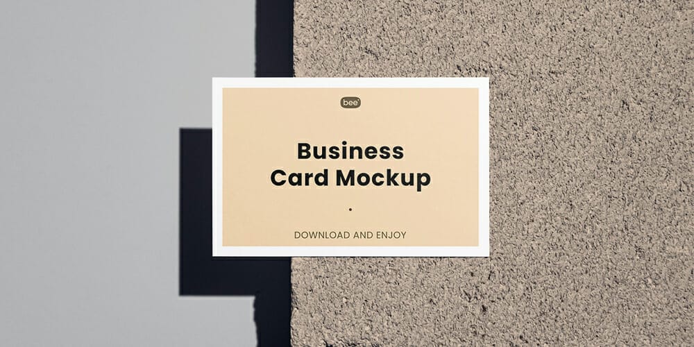 Front Business Card on Brick Mockup