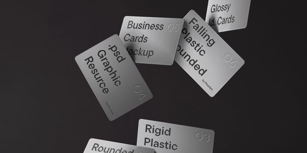 Gravity Rounded Plastic Identity Card Mockup PSD