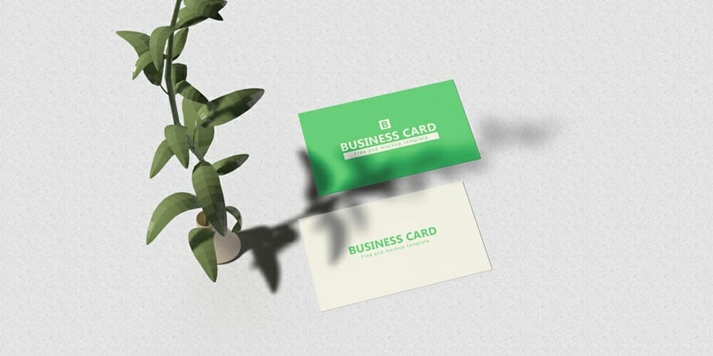 100+ Free Business Card Mockups PSD 27 Green Business Card Mockup