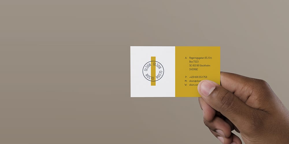 Hand Holding Business Card