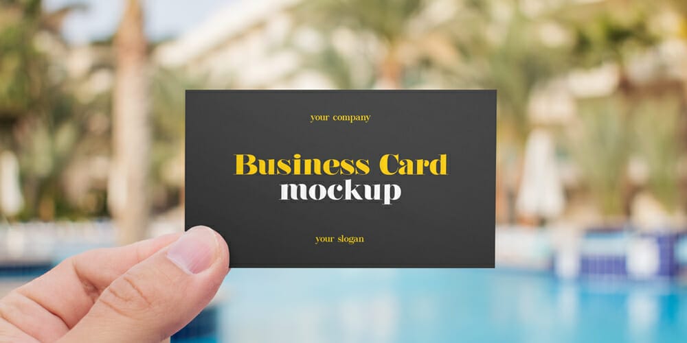 Hand Holding Business Card Mockup Set