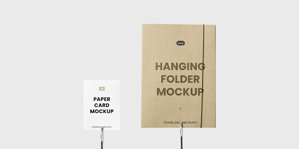 Hanging Folder with Card Mockup