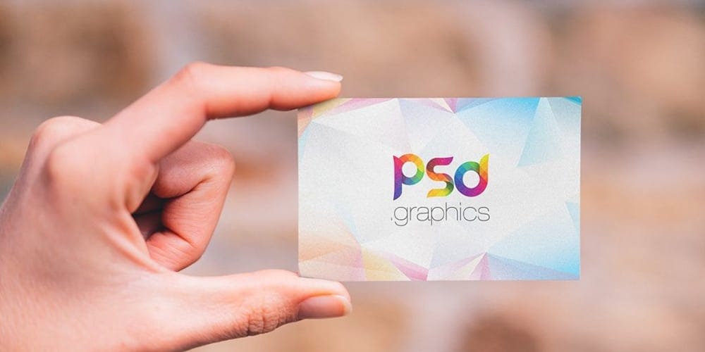 Holding Business Card Mockup Template