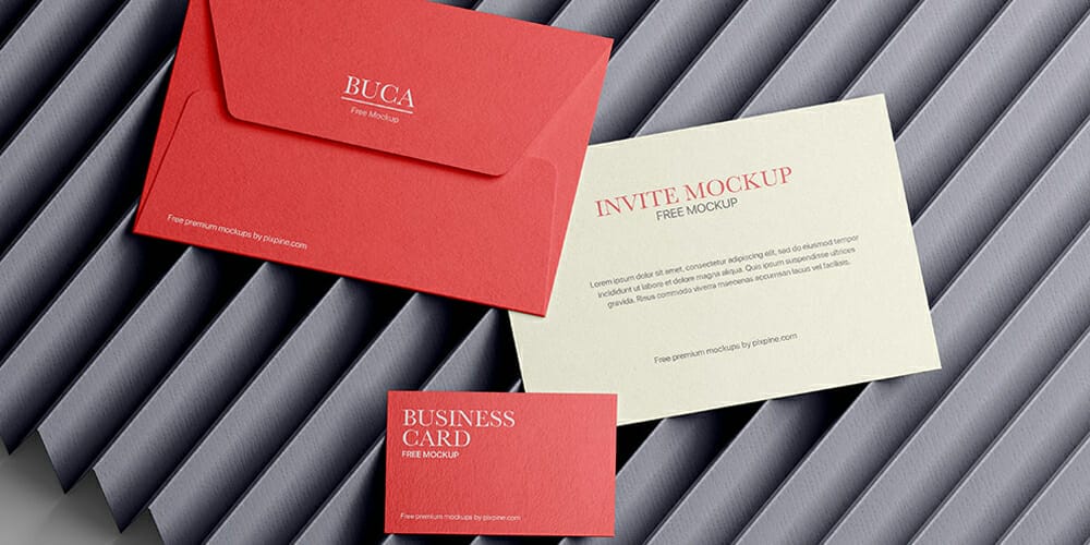 Invite with Business Card Mockup