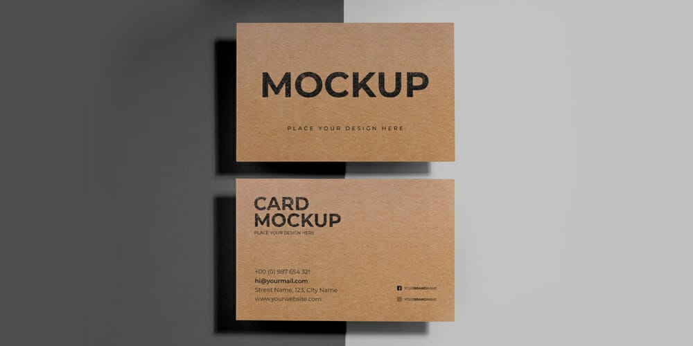 100+ Free Business Card Mockups PSD 88 Kraft Business Card Mockup