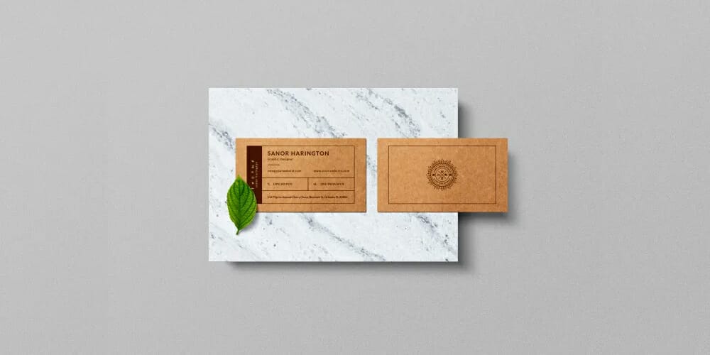 Kraft Paper Business Card Mockup