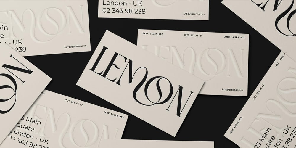 LEMON Business Card Mockup PSD