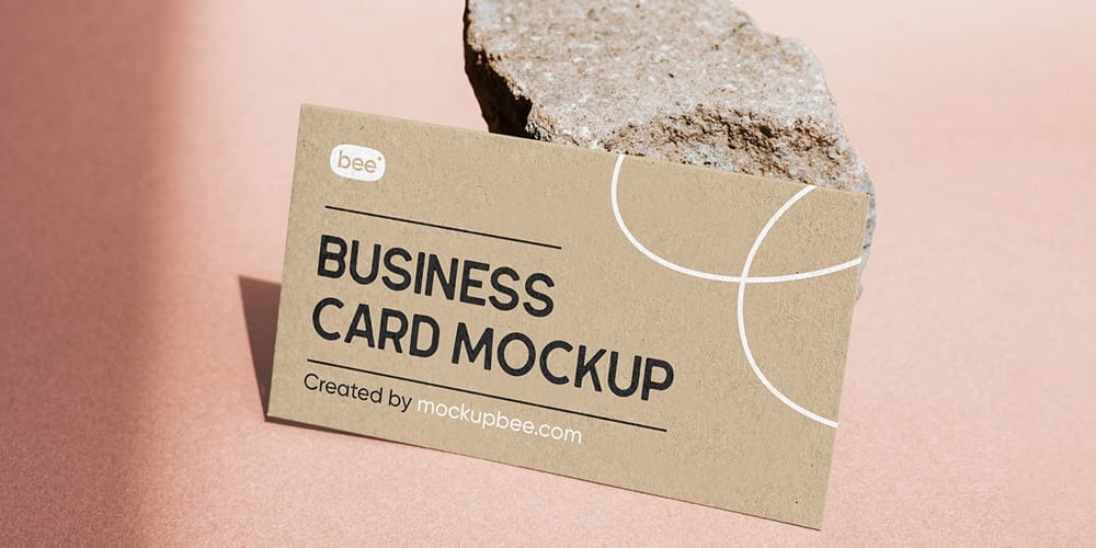 Leaning Business Card Mockup