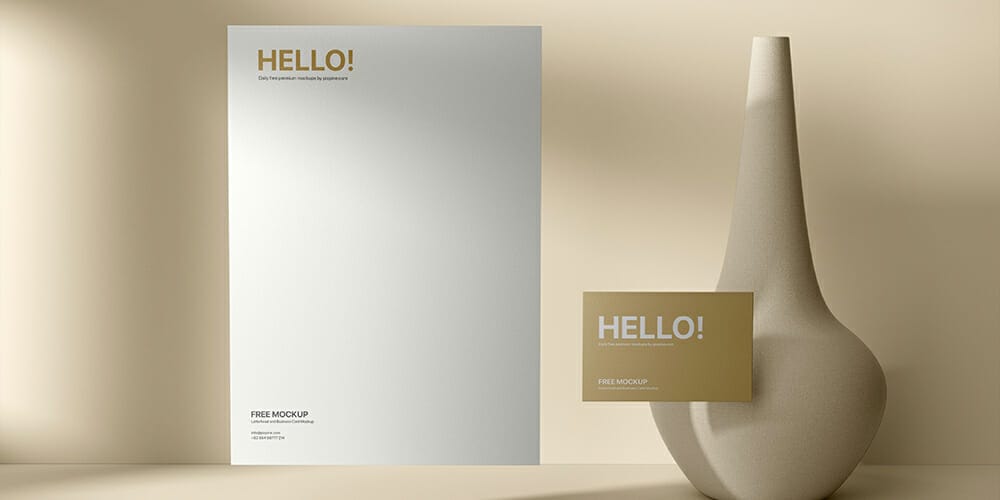 Letterhead and Business Card Mockup