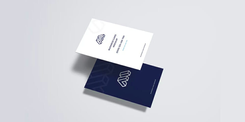 Lifted Business Cards Mockup