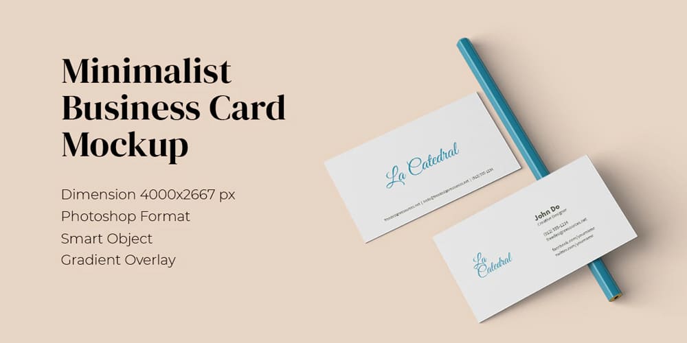 100+ Free Business Card Mockups PSD 192 Minimalist Business Card Mockup