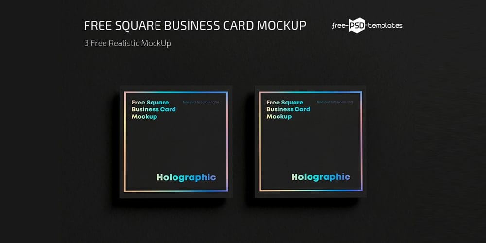 Minimalistic Square Business Card Mockup