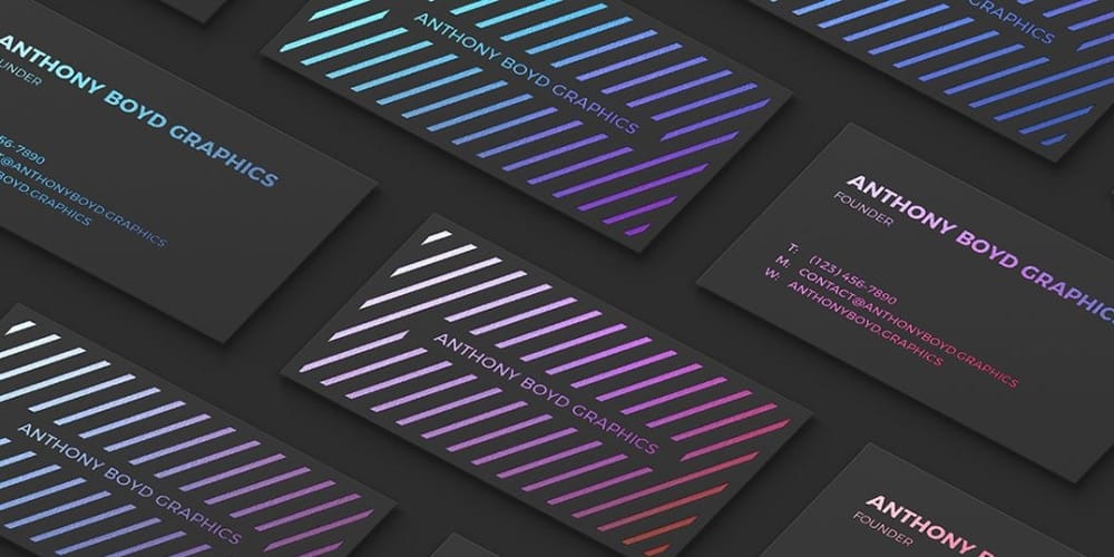 Modern Customizable Business Card Grid Mockup PSD