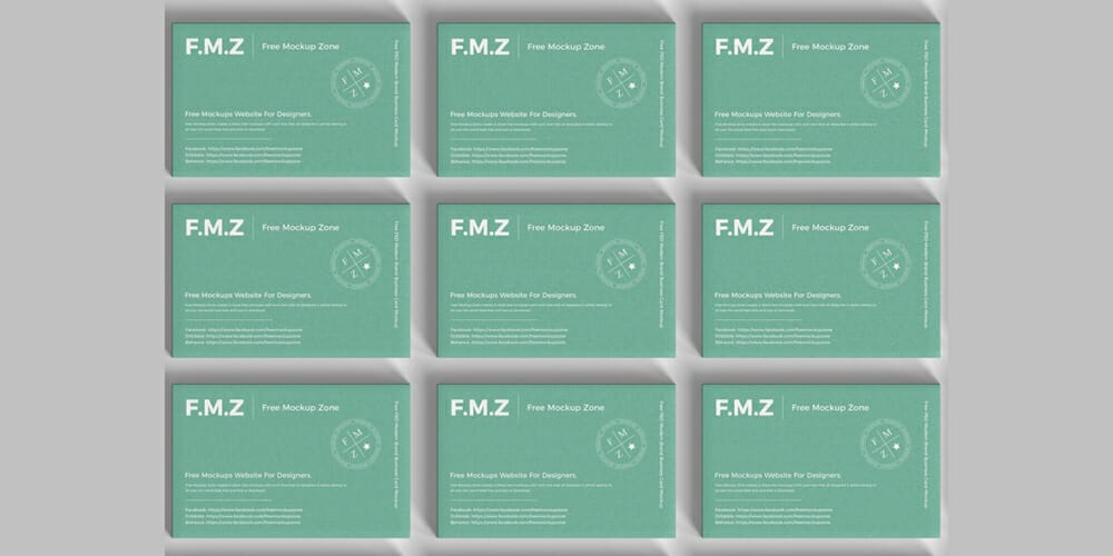 Modern Grid of Business Card Mockup