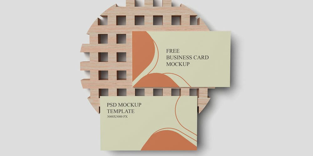 Orange and White business Card Mockup Template