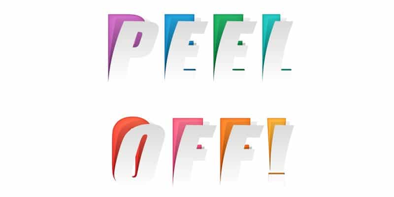 Peeled Text Effect