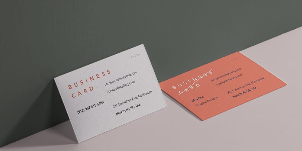 Perspective Business Card Branding Mockup