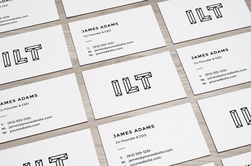 Perspective Business Cards MockUp
