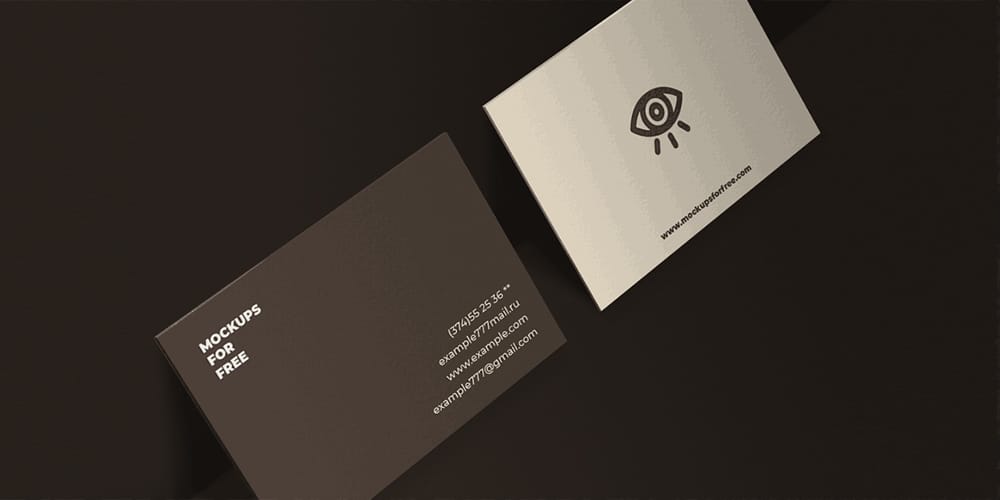 Perspective Business Cards Mockup PSD