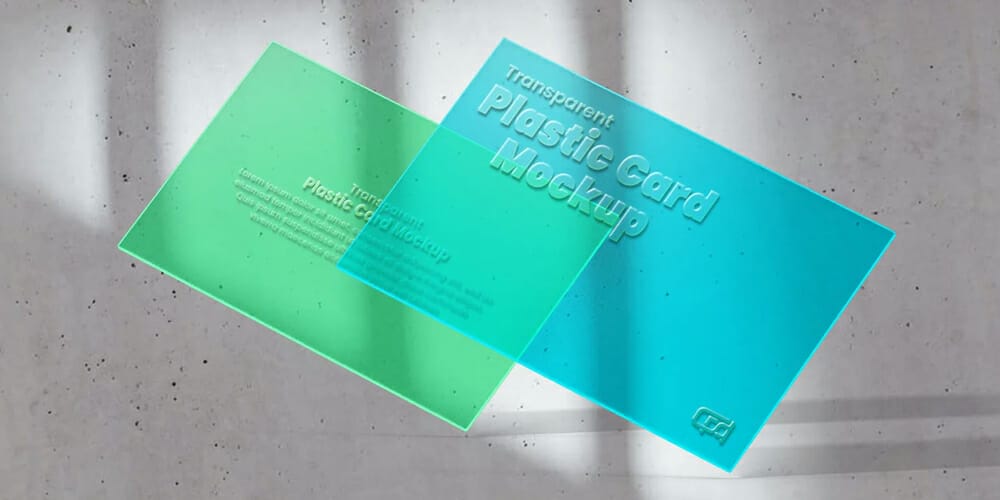 Plastic Transparent Business Card Mockup