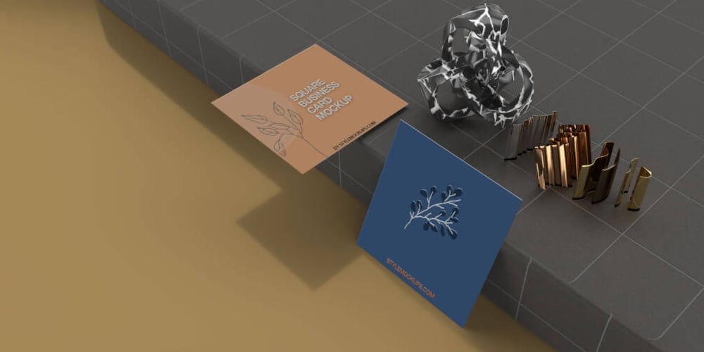 100+ Free Business Card Mockups PSD 8 Realistic Square Business Card Mockup