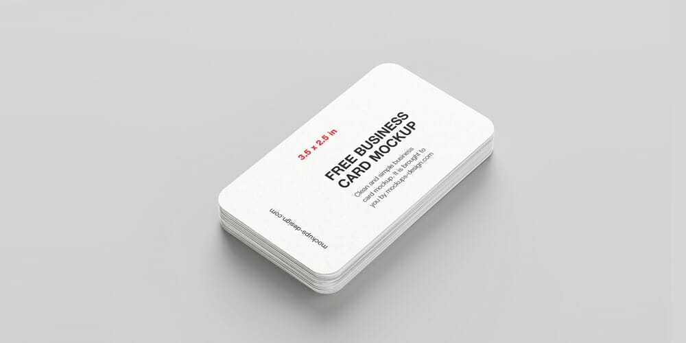 Rounded 3,5×2 in Rounded Business Card Mockup