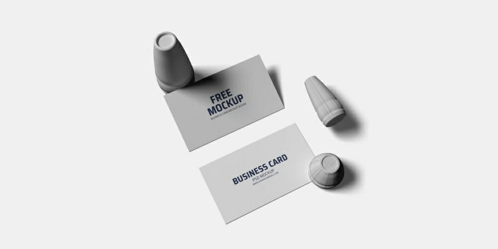 Simple White Business Card Mockup