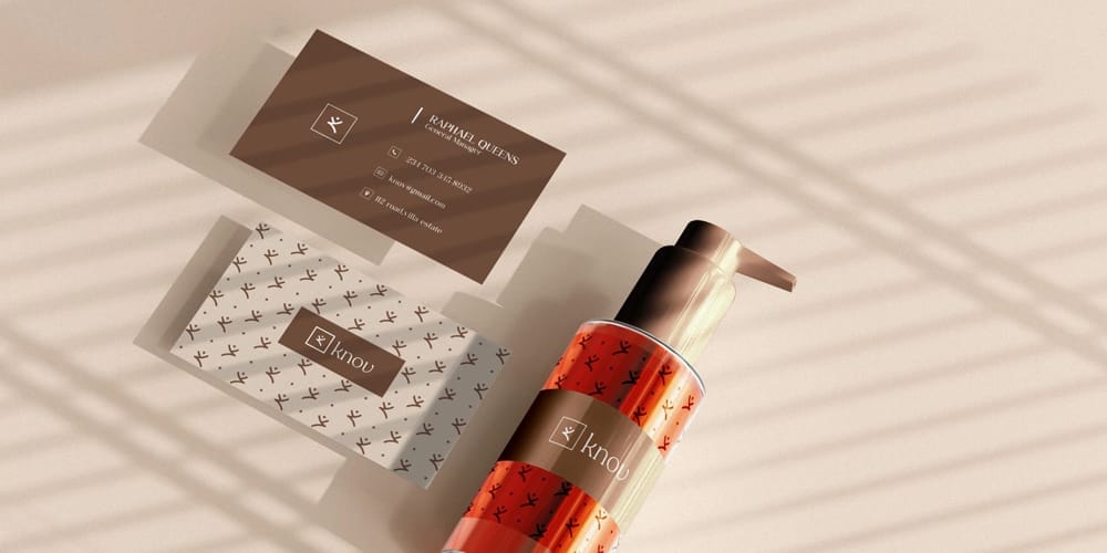Spray bottle and business card mockup