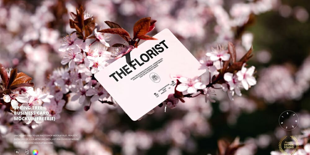 Spring Tree Business Card Mockup
