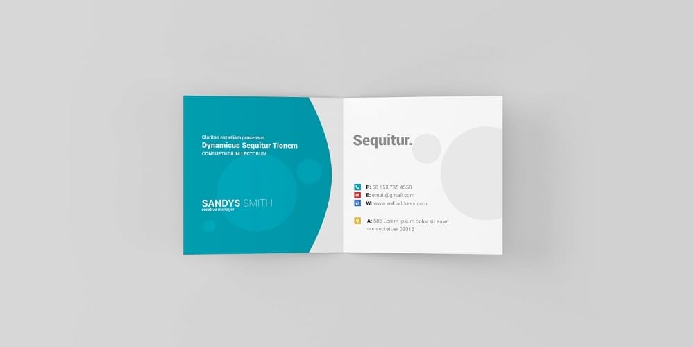 Square Folded Business Card Mockup