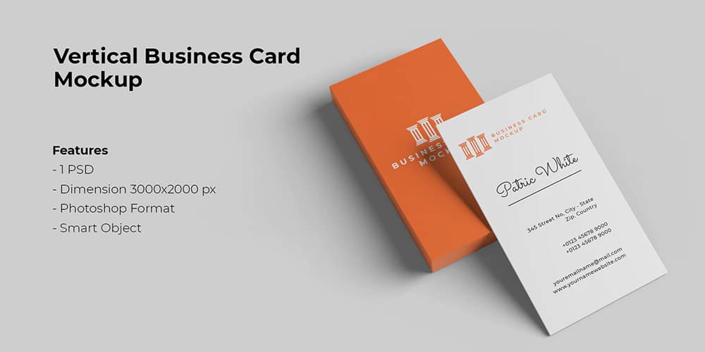 100+ Free Business Card Mockups PSD 88 Stack Vertical Business Card Mockup