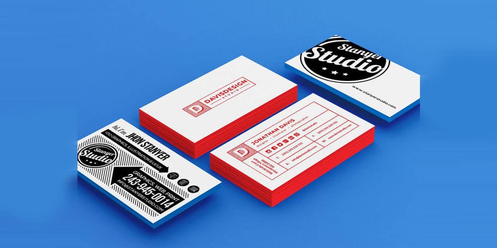 Stack of Business Card Mockup