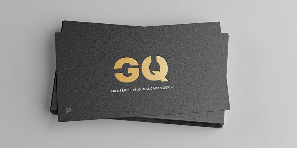 Stacked Business Card Mockup