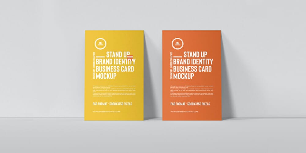 Stand Up Brand Identity Business Card Mockup