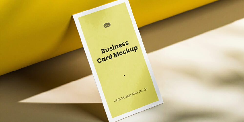 Standing Perspective Business Card Mockup