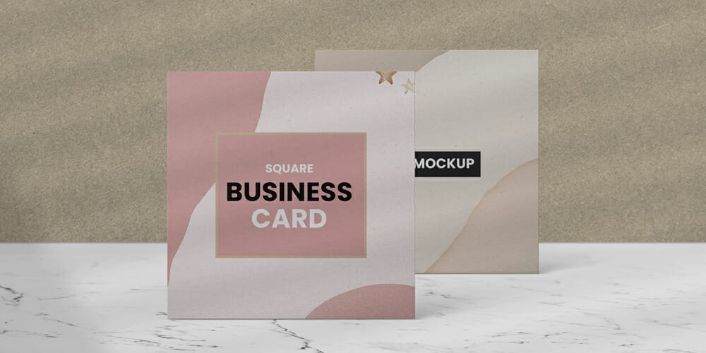 Standing Square Business Card Mockup