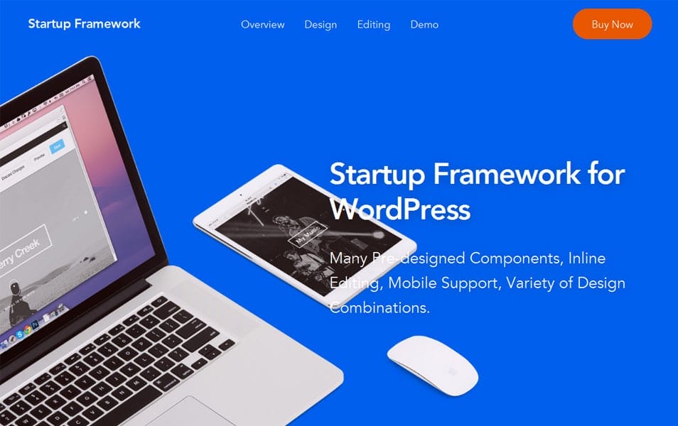 Startup Framework for WordPress - Drag & Drop Theme
