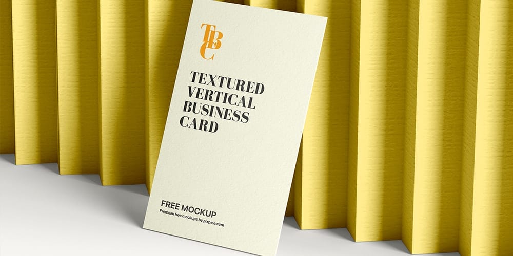 Textured Vertical Business Card Mockup