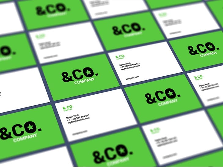 Tiled Perspective Business Card Mockup