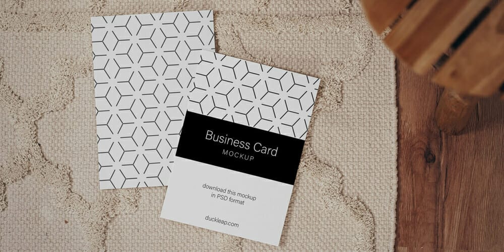 Top View Business Card Mockup PSD