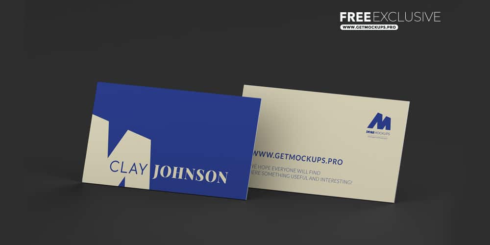 Two Paper Business Cards Mockup PSD