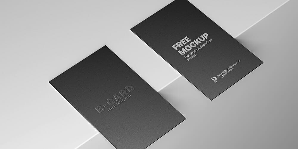 Two Vertical Business Card Mockup