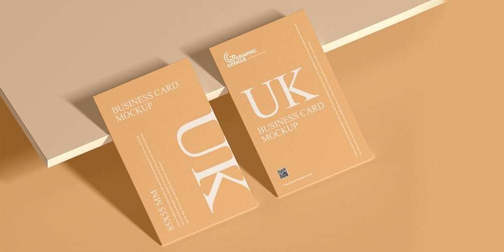 UK 85×55 mm Size Business Card Mockup