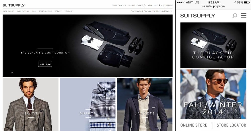 ecommerce suitsupply