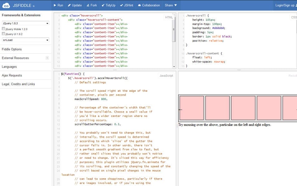 Accelerated Hover Scroll