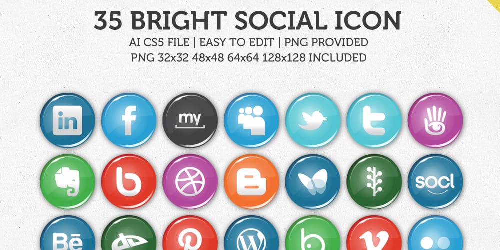 Bright Social Icons